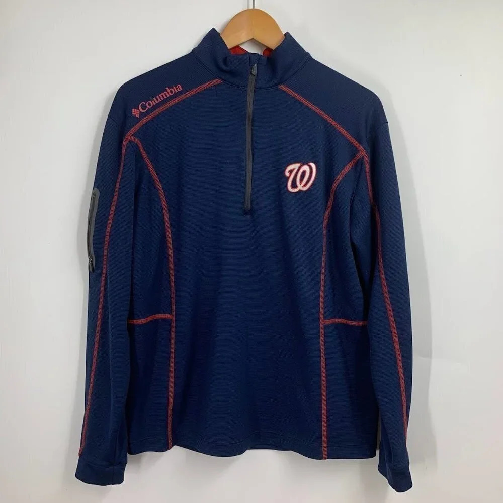 Columbia Men's Washington Senators Shotgun 1/4 Zip Long Sleeve Pullover Size M